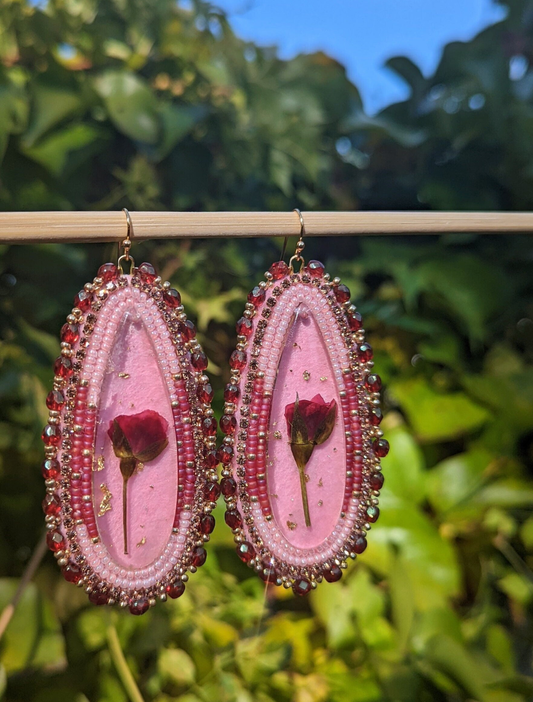 Budding Romance beaded earrings